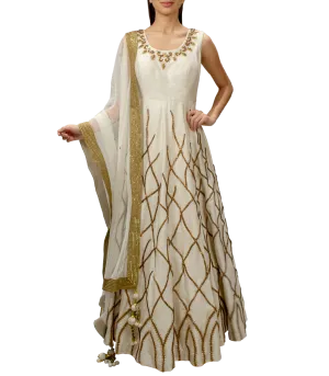 Off-white Anarkali Gown