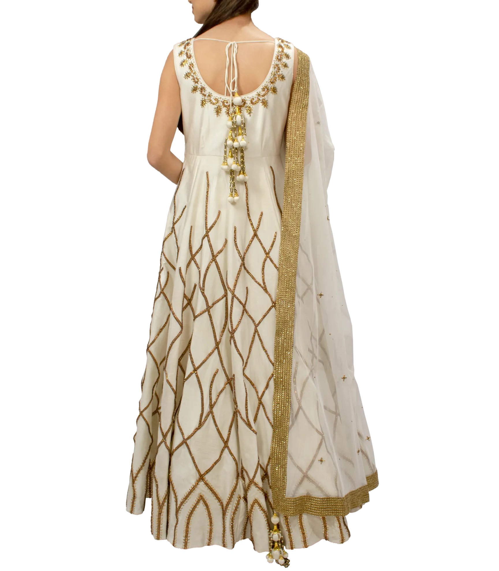 Off-white Anarkali Gown