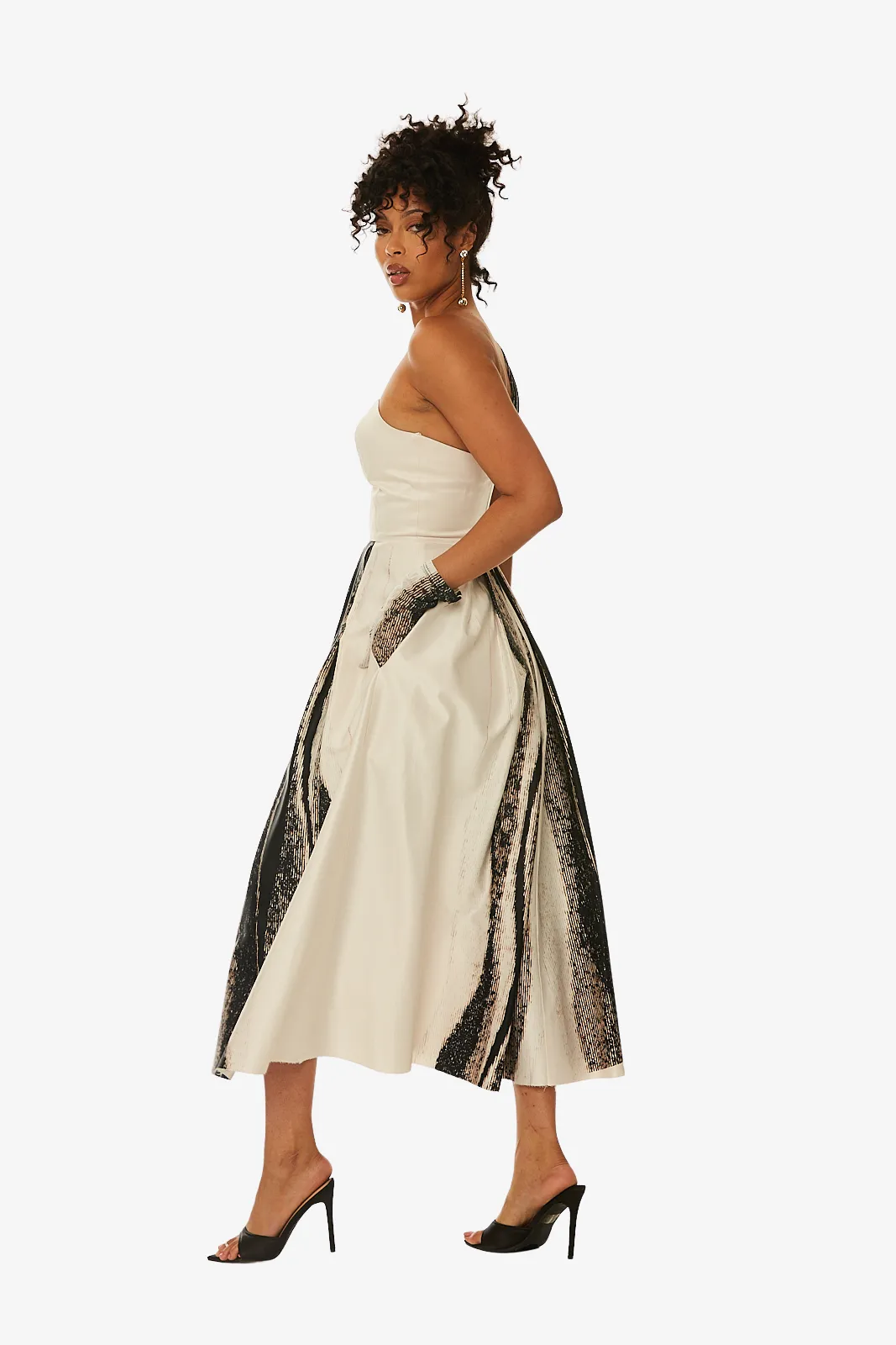 One-Shoulder Midi Gown