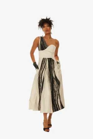 One-Shoulder Midi Gown