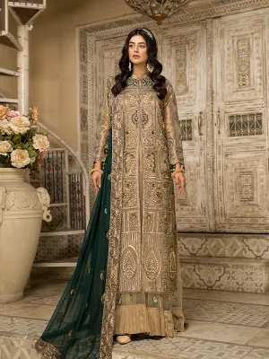 Pakistani Embroidered Gown With Sharara Wedding Dress