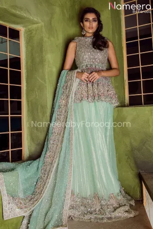 Pakistani Peplum Lehenga Bridal Dress Online #BS497
