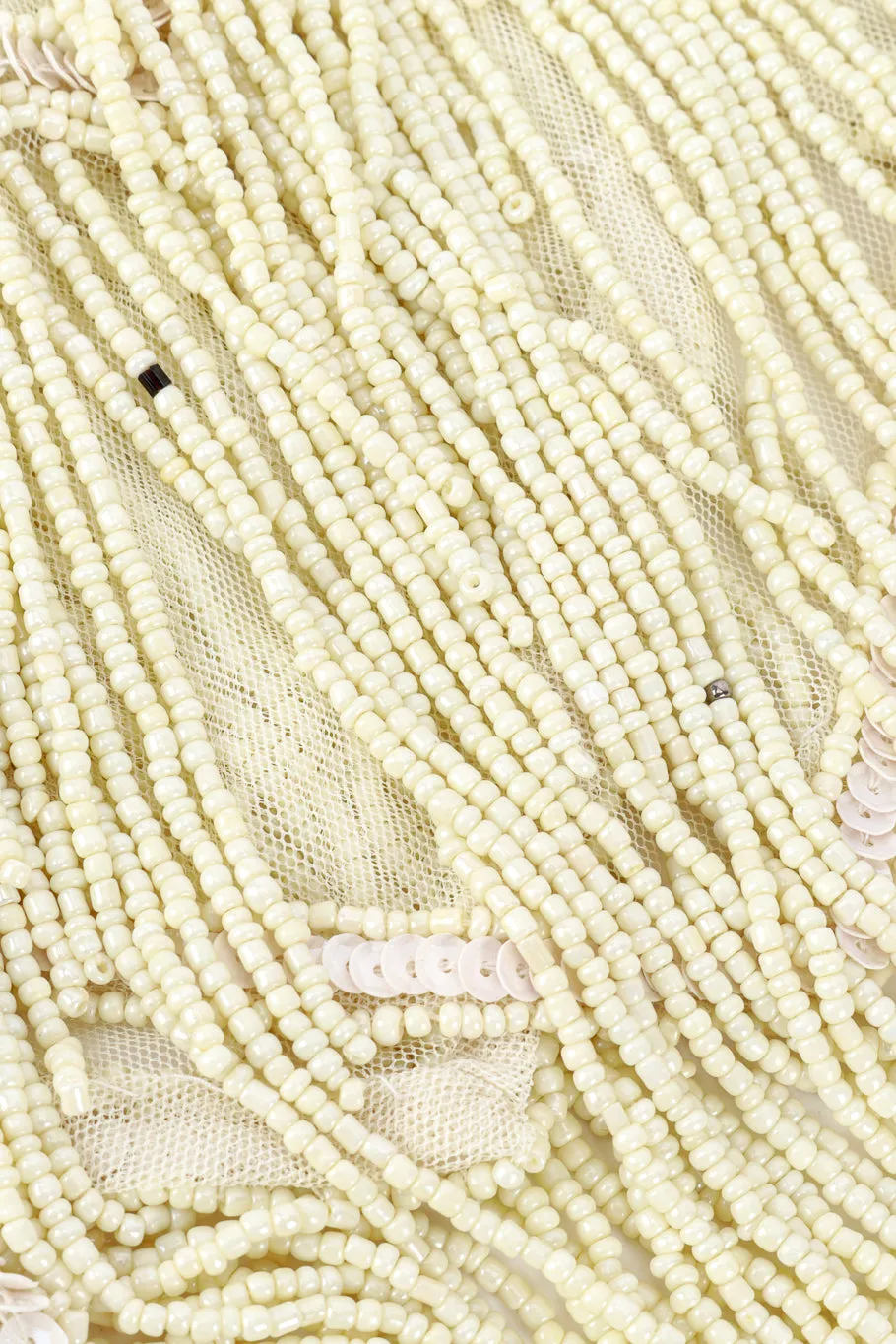 Pearl White Beaded Fringe Flapper Dress