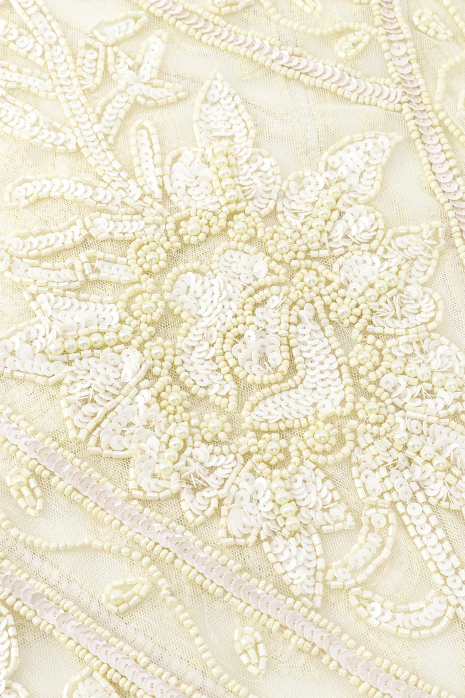 Pearl White Beaded Fringe Flapper Dress