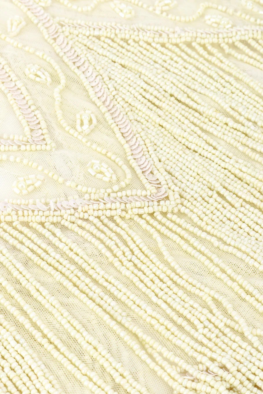 Pearl White Beaded Fringe Flapper Dress