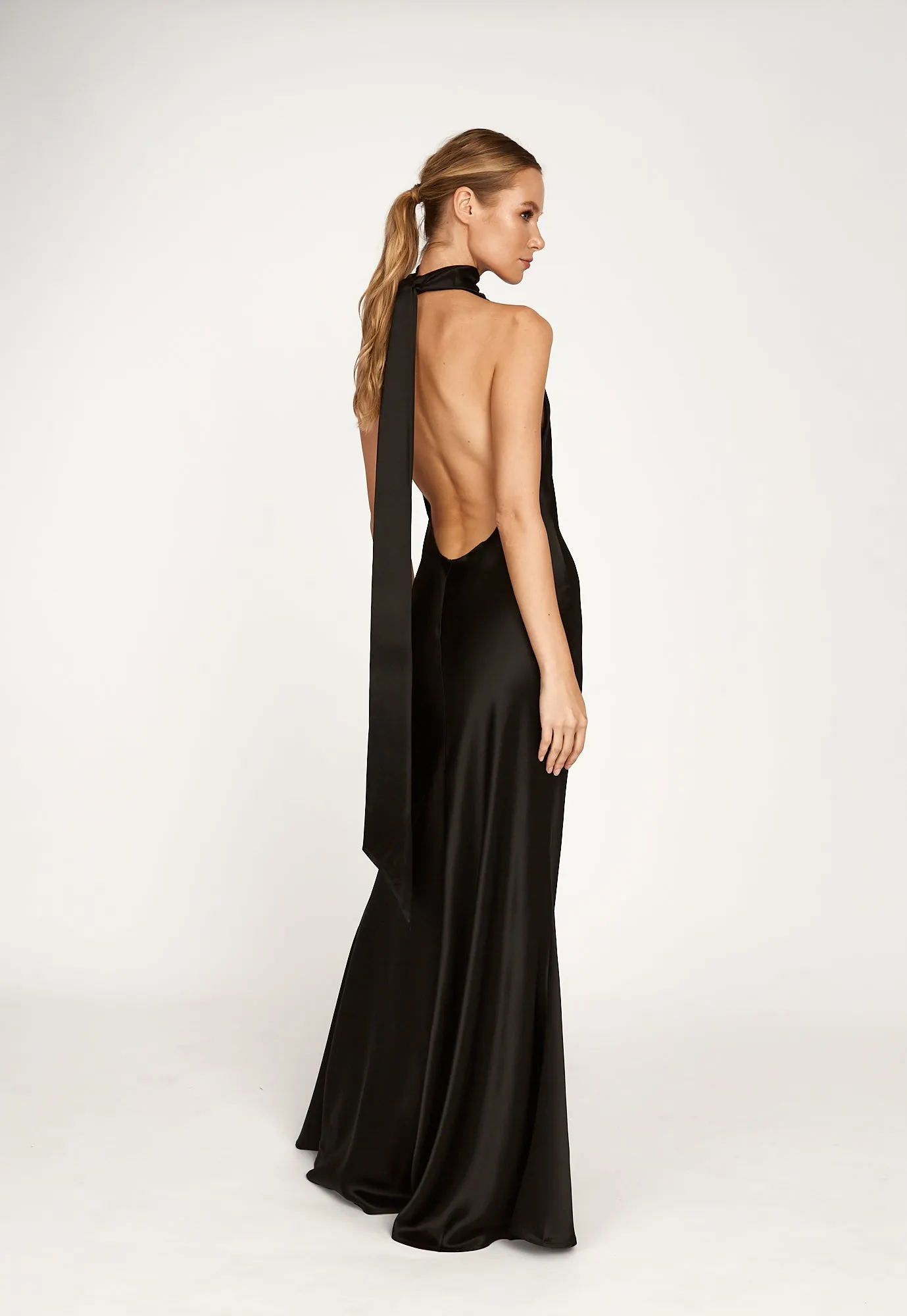 Penelope Backless Satin Gown