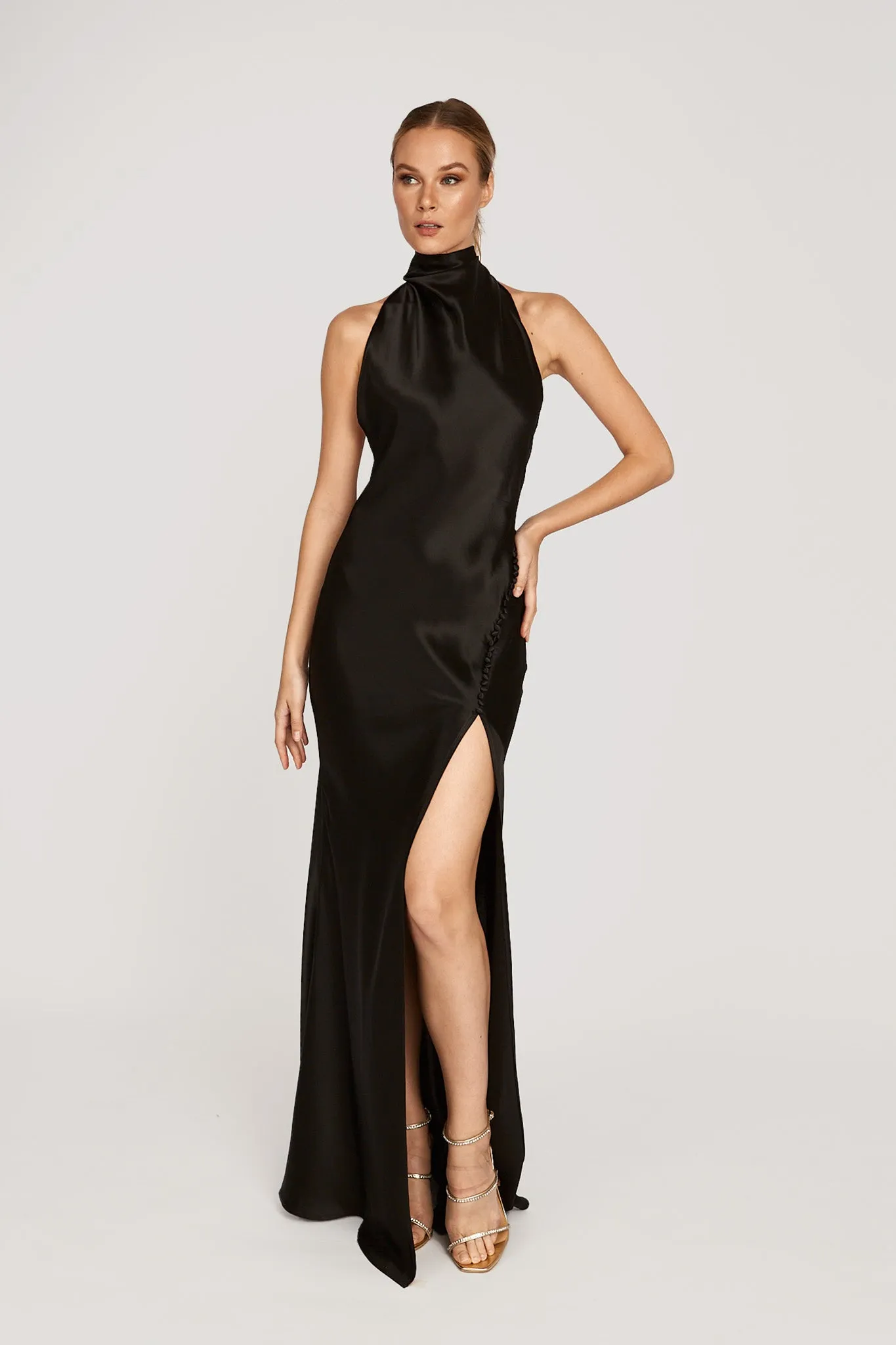 Penelope Backless Satin Gown