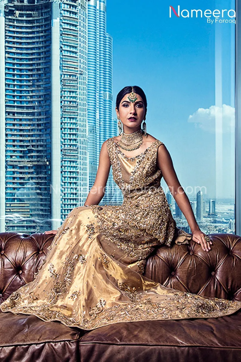 Peplum Frock with Fishtail Bridal Lehenga Online #BS159