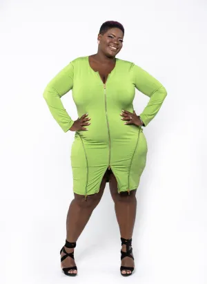 Peridot Zip Body-Con Dress