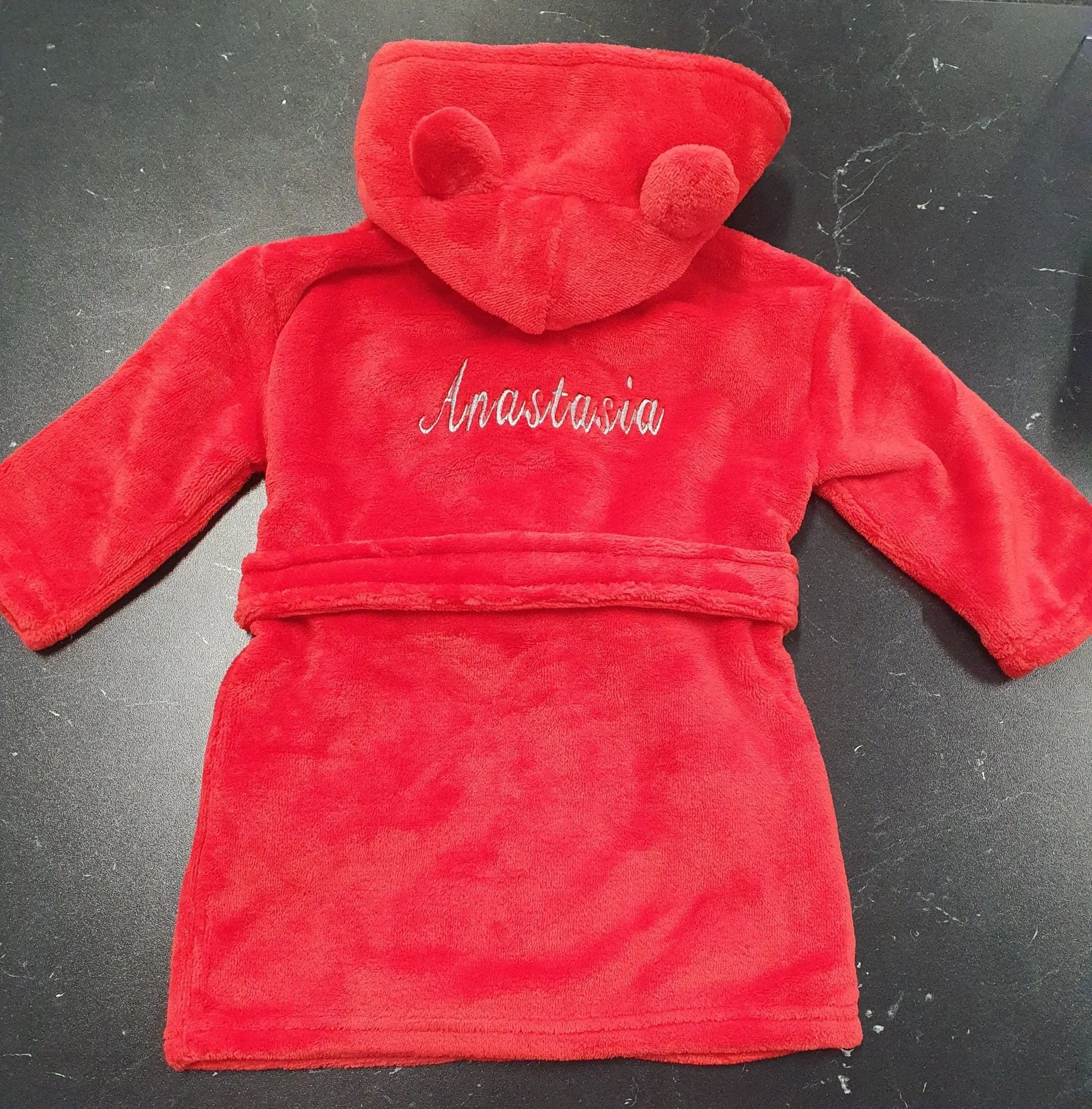 Personalised Baby Red Dressing Gown