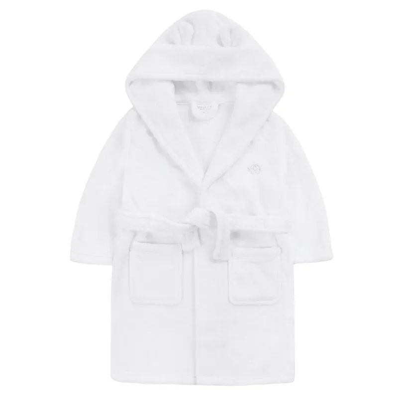 Personalised Childs Unisex White Hooded Dressing Gown