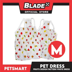 Pet Dress Fruits Designs White Dress Medium Size (CWYF1629) Clothes for cats and dogs