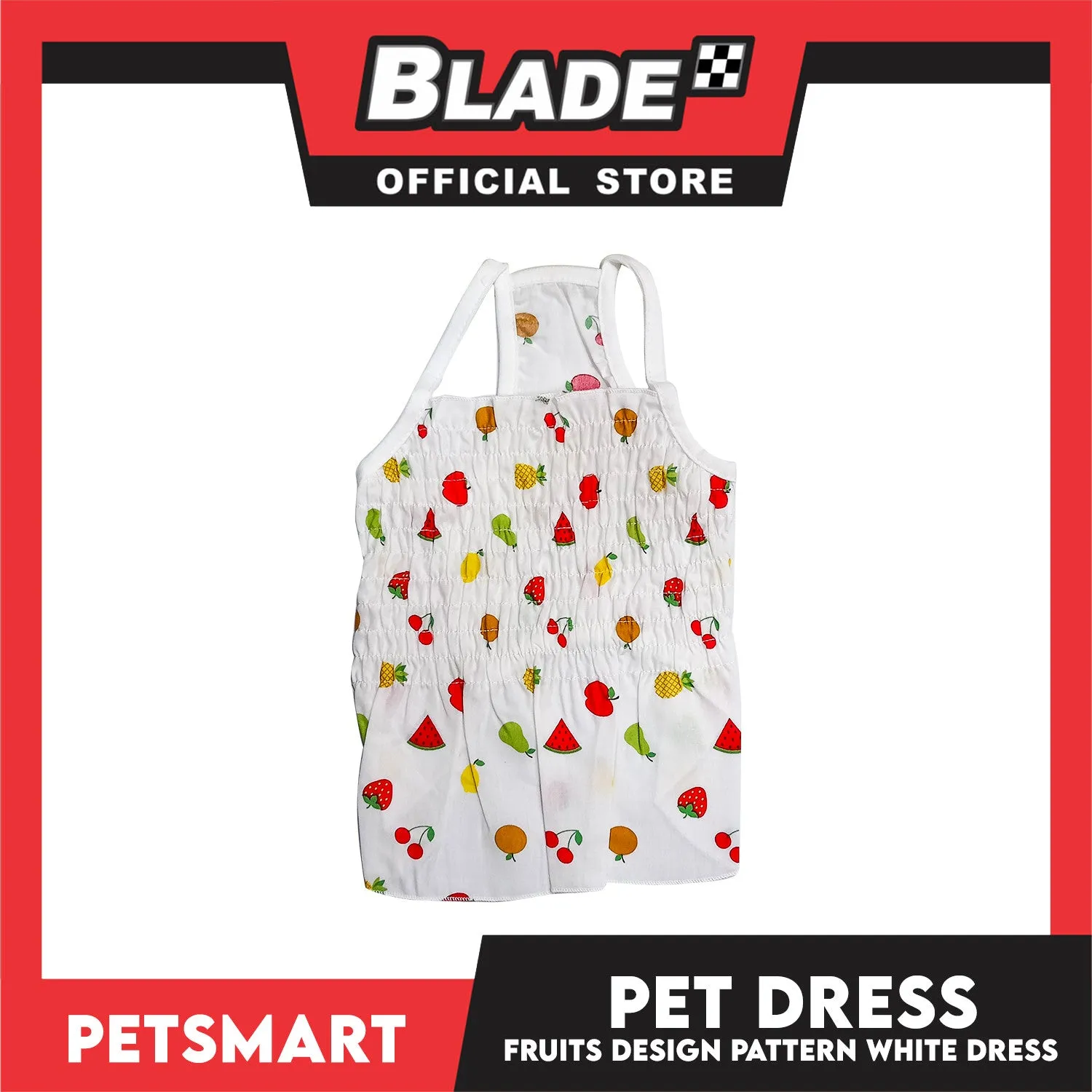 Pet Dress Fruits Designs White Dress Medium Size (CWYF1629) Clothes for cats and dogs