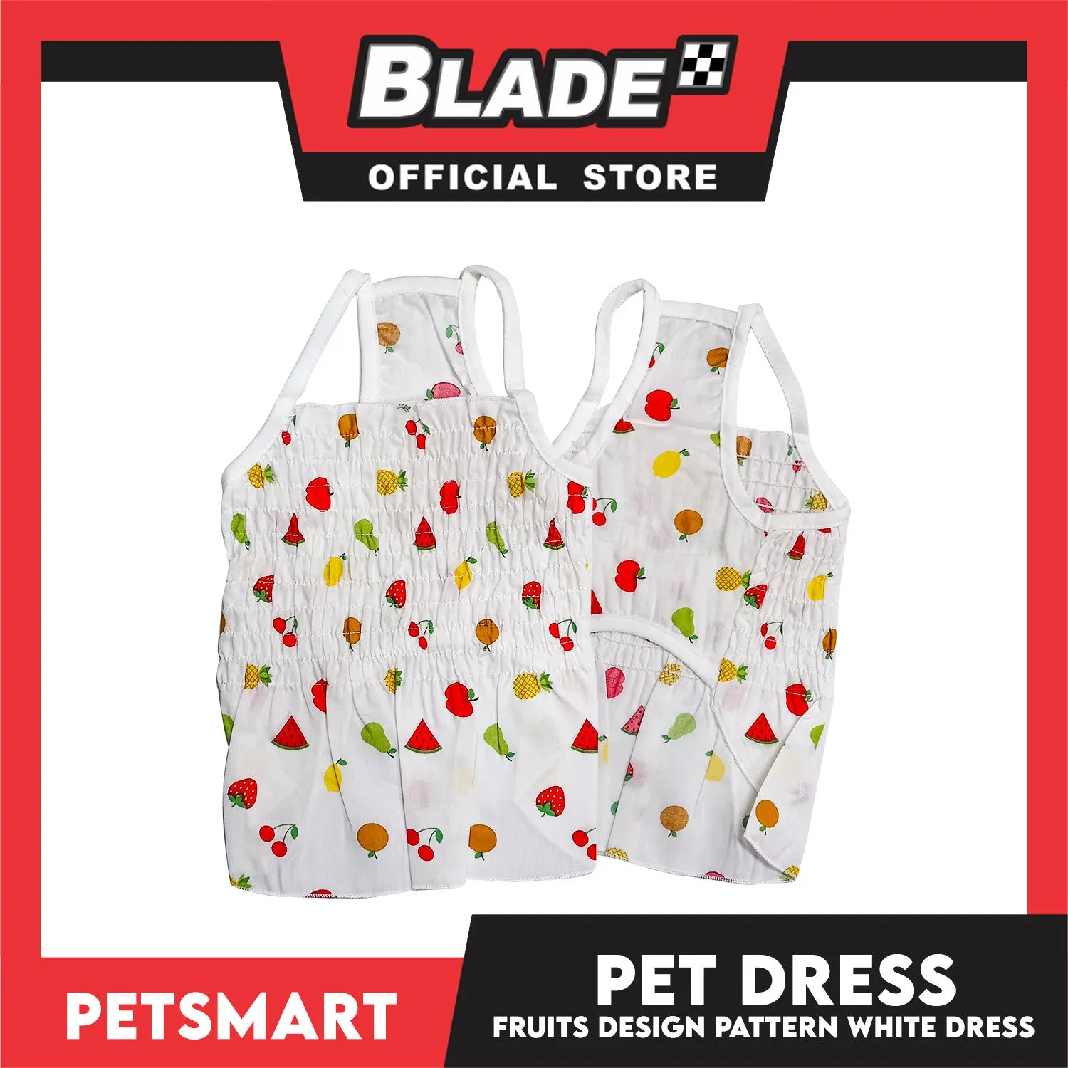 Pet Dress Fruits Designs White Dress Medium Size (CWYF1629) Clothes for cats and dogs