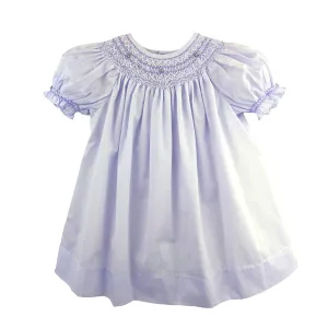 Petit Ami Girls Lavender Purple Pearl Bishop Smocked Dress 3 6 9 12 18 24 Months
