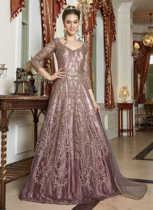 Pink Shaded Heavy Embroidered Gown Style Anarkali