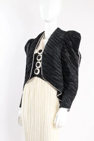 Pleated Halter Sheath Gown & Jacket Set