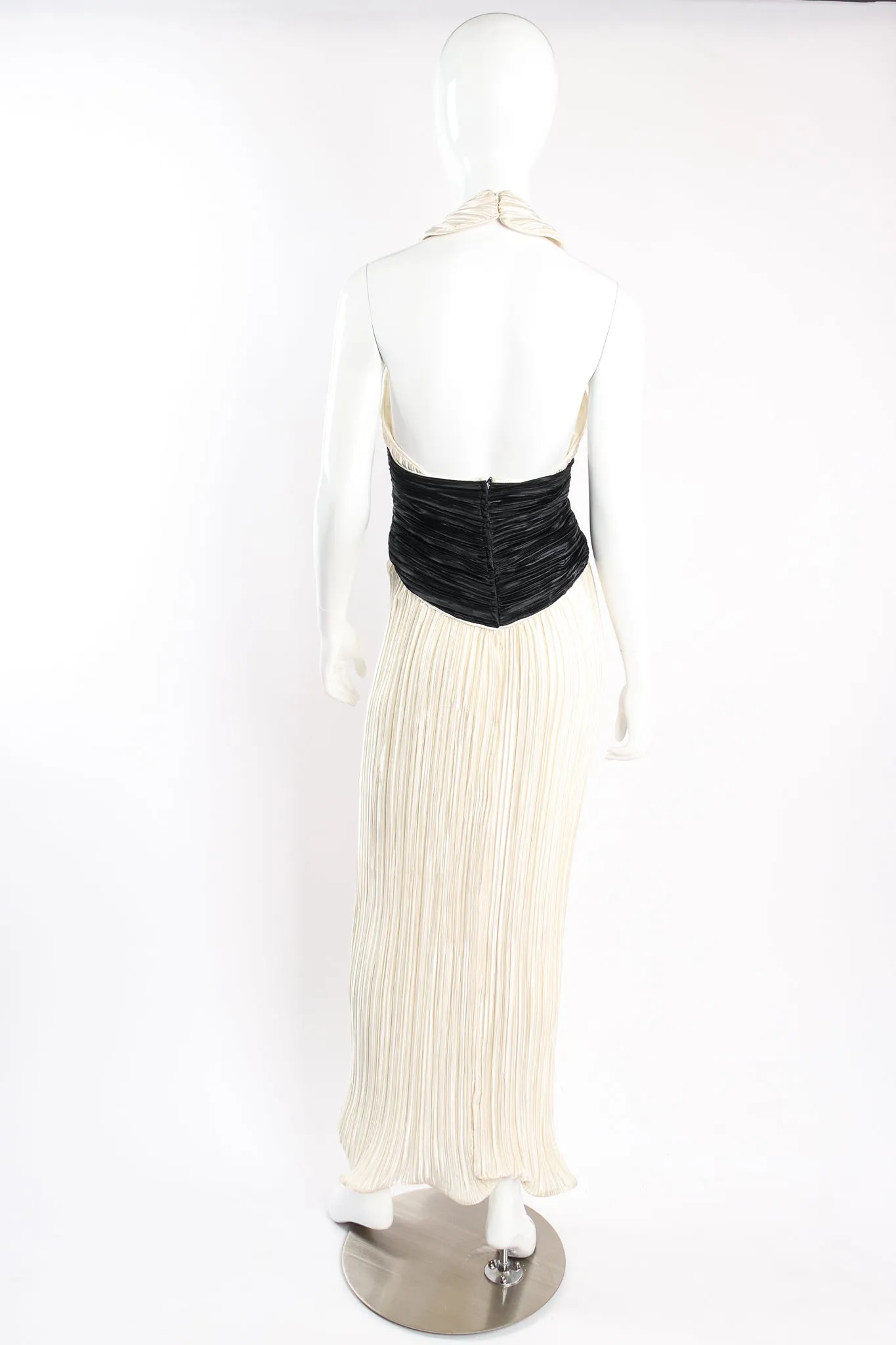 Pleated Halter Sheath Gown & Jacket Set