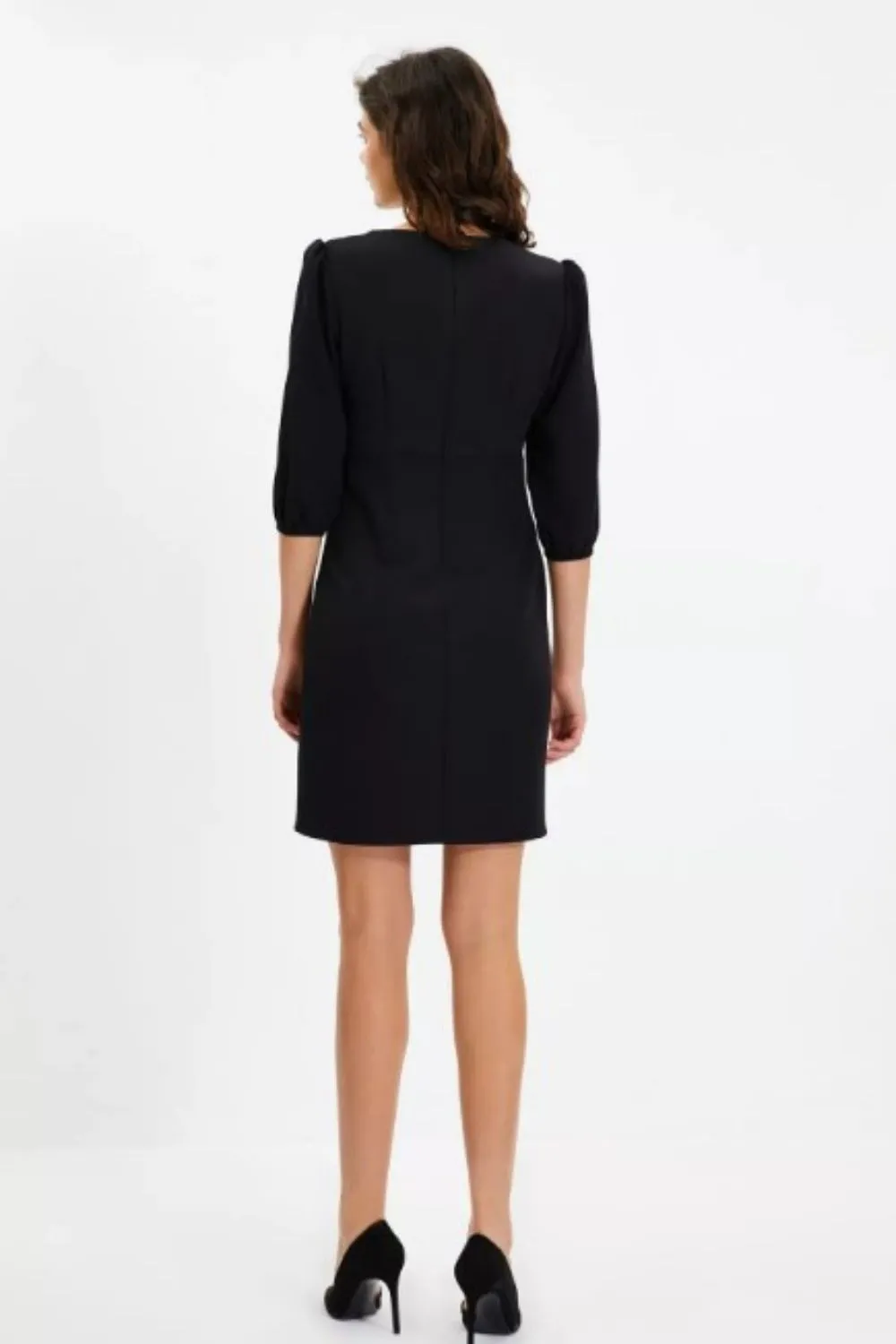 Plunge Neckline Black Dress