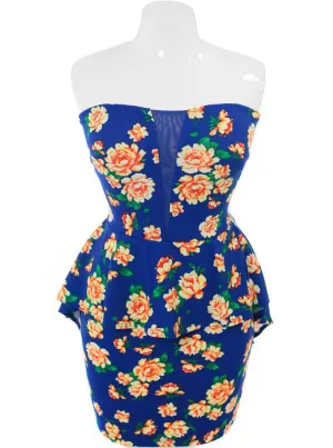 Plus Size Bloom Party Peplum Dress