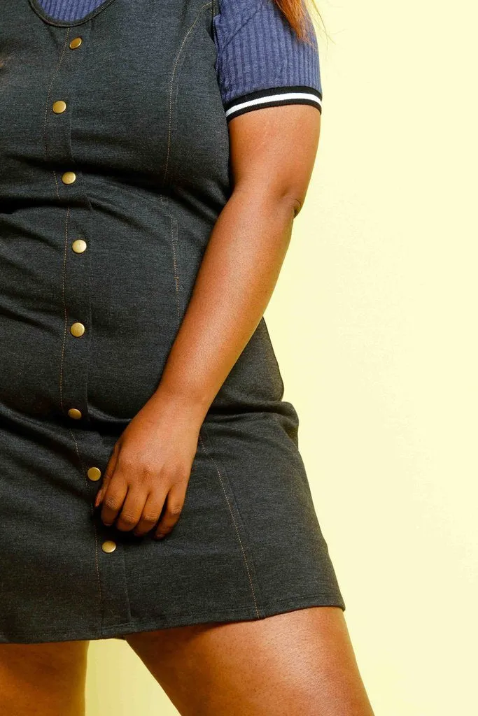 Plus Size Button Down Cute Flare Dress