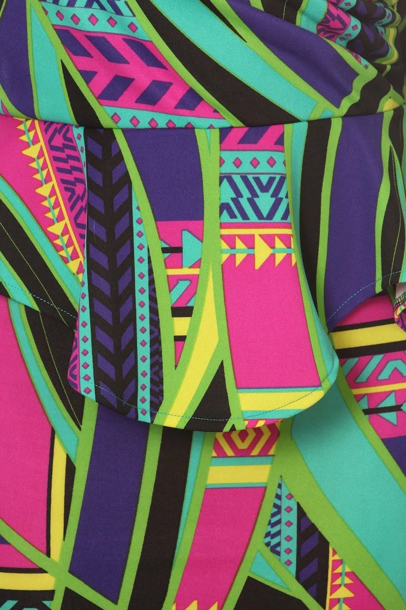 Plus Size Colorful Fashionista Peplum Maxi Dress