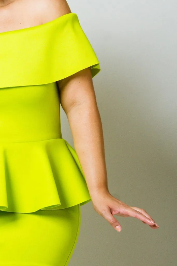 Plus Size Peplum Sexy Off Shoulder Dress