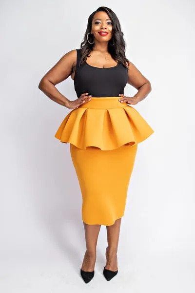 Plus Size Ruffle Skirt