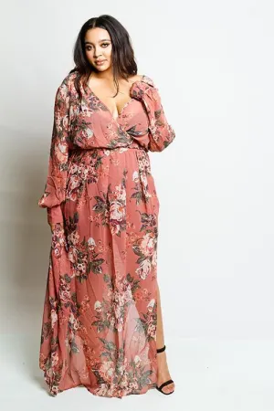Plus Size Sexy Off Shoulder Gorgeous Maxi Floral Gown