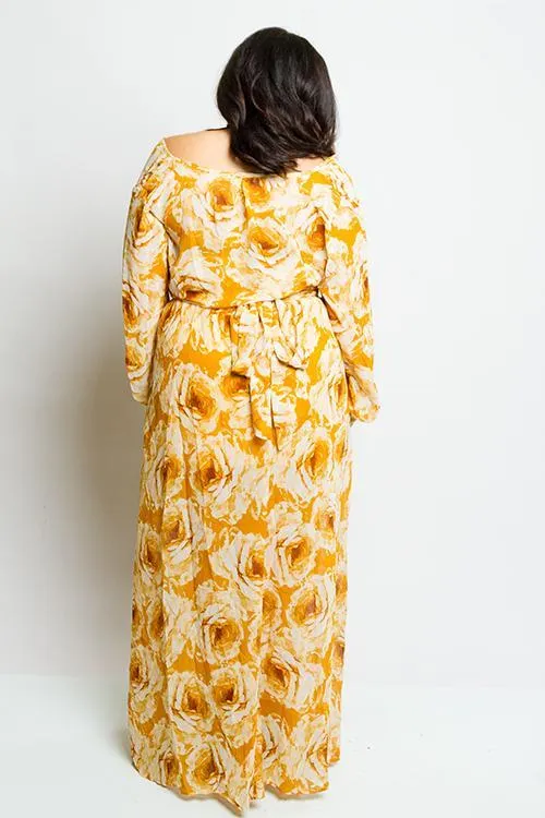 Plus Size Sexy Off Shoulder Gorgeous Maxi Floral Gown