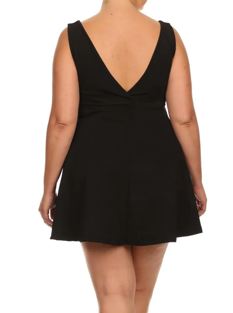 Plus Size Sweetheart Black Skater Dress
