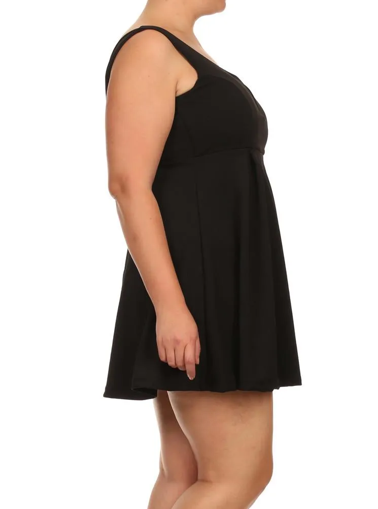 Plus Size Sweetheart Black Skater Dress