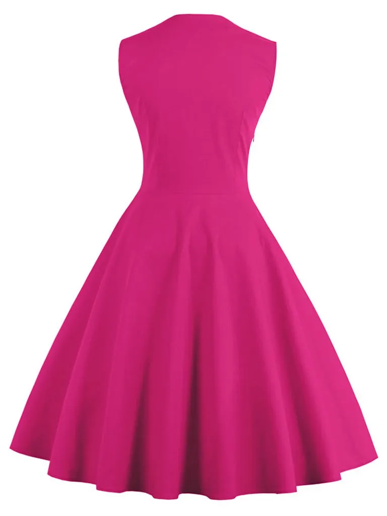 Polka Dot Square Neck Slim Fit Vintage Dress