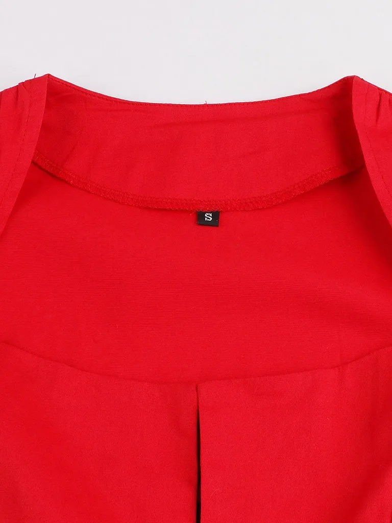 Polka Dot Square Neck Slim Fit Vintage Dress