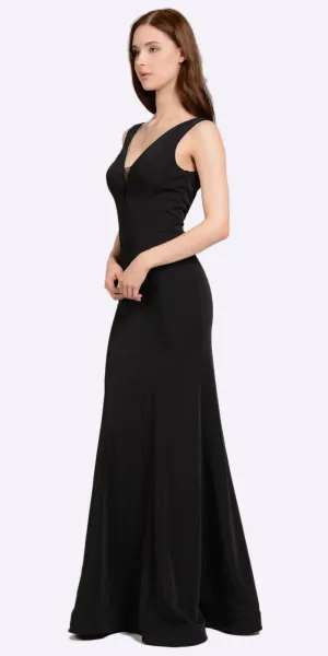 Poly USA 8152 V-Neck and Back Fitted Jersey Gown Sleeveless