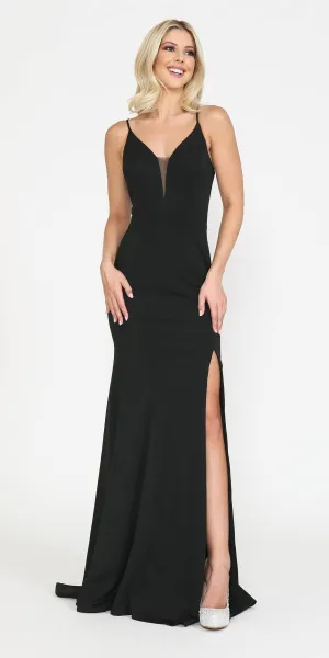 Poly USA 8360 Dress Floor Length Sheath With Slit