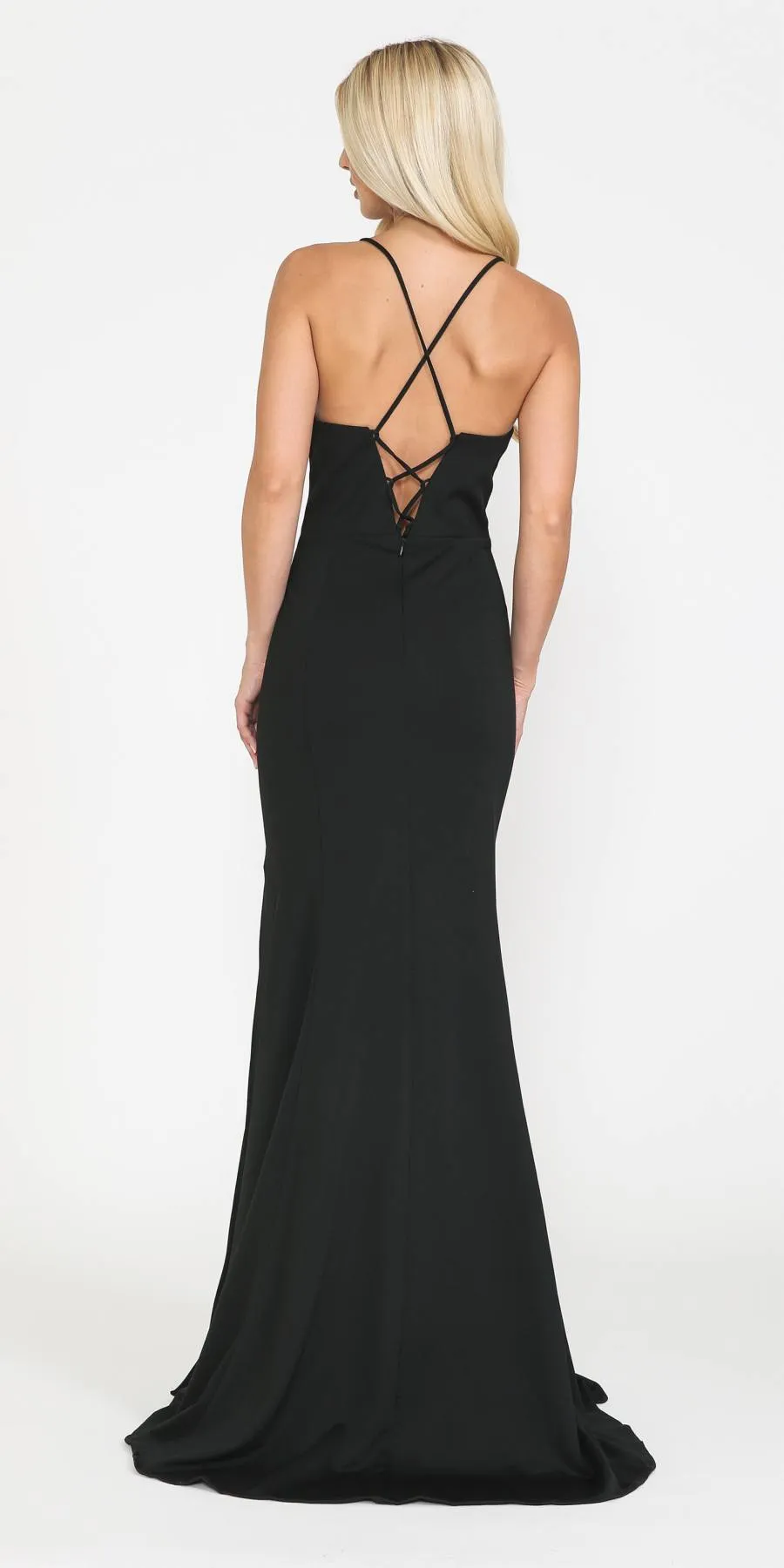 Poly USA 8360 Dress Floor Length Sheath With Slit