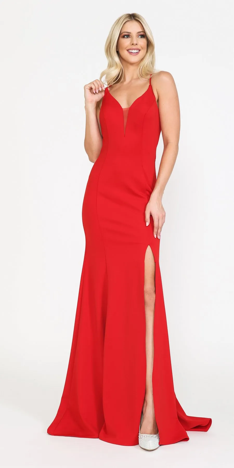 Poly USA 8360 Dress Floor Length Sheath With Slit