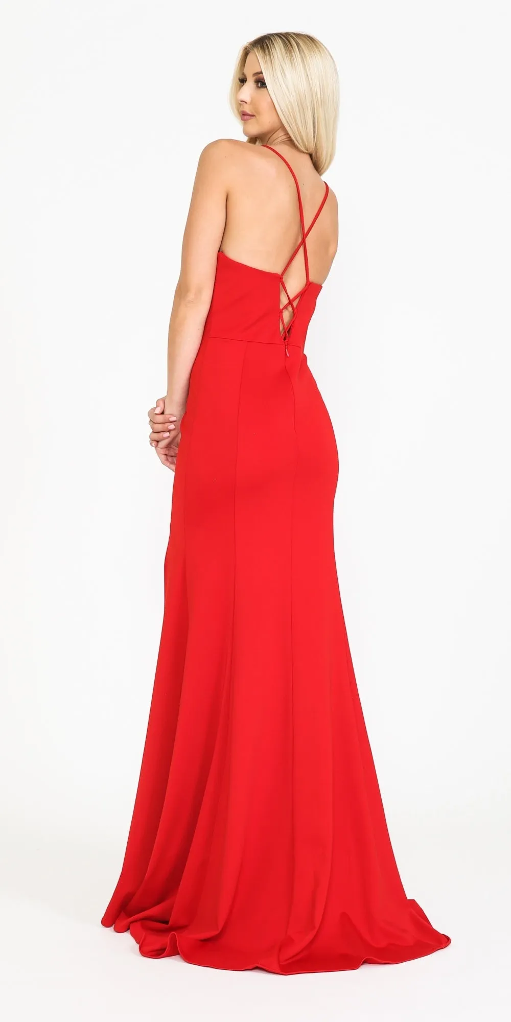 Poly USA 8360 Dress Floor Length Sheath With Slit