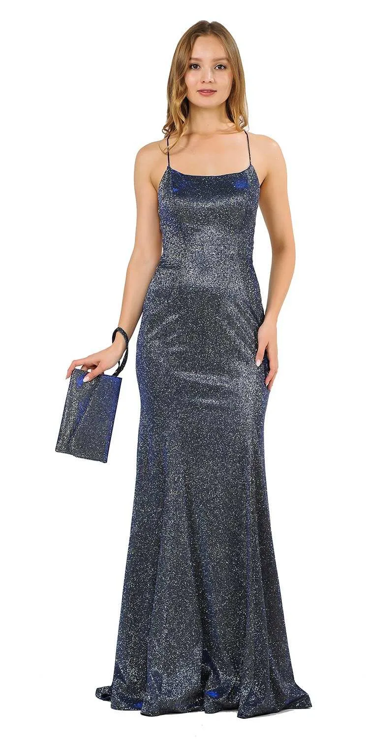 Poly USA 8478 Mermaid Style Glitter Long Dress