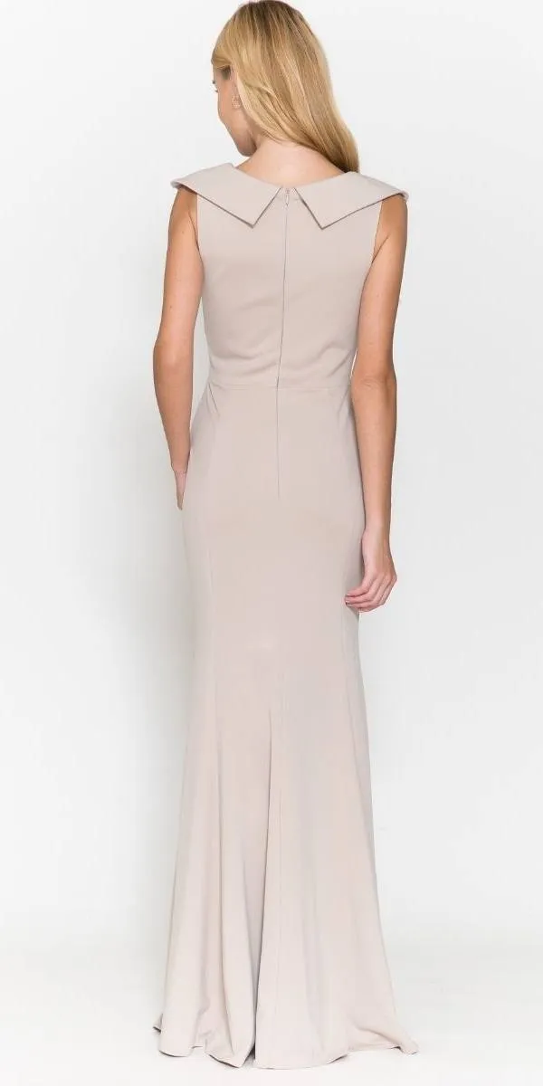 Poly USA 8726 Floor Length Formal Gown V-Neckline