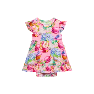 Posh Peanut Elizabeth Capsleeve Ruffled Bodysuit Dress