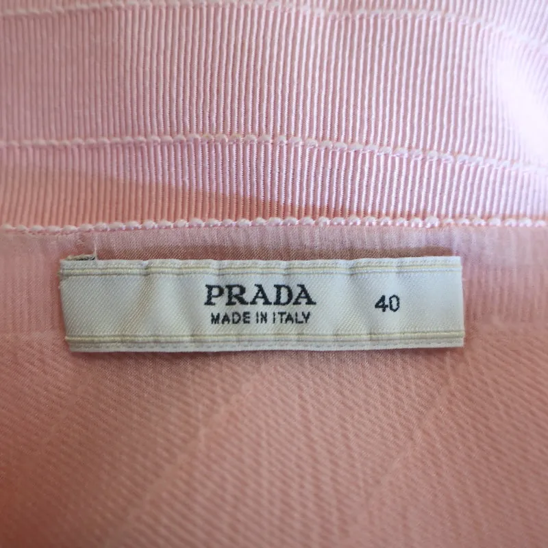 Prada Grosgrain Ribbon Dress Light Pink Size 40 Sleeveless Fit & Flare