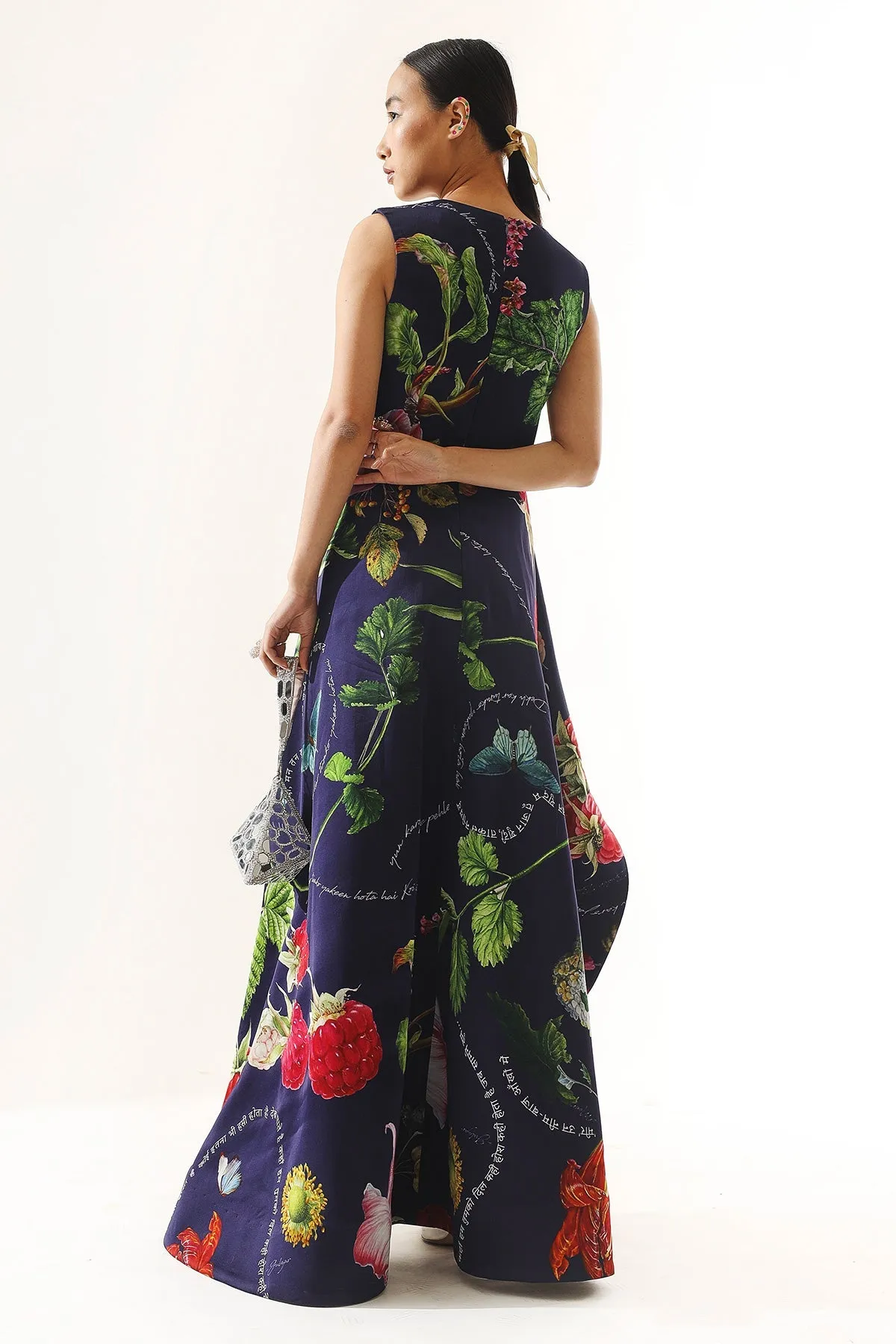 PRINTED LONG-SHORT GOWN