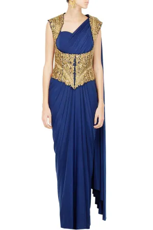 Purple Color Saree Gown