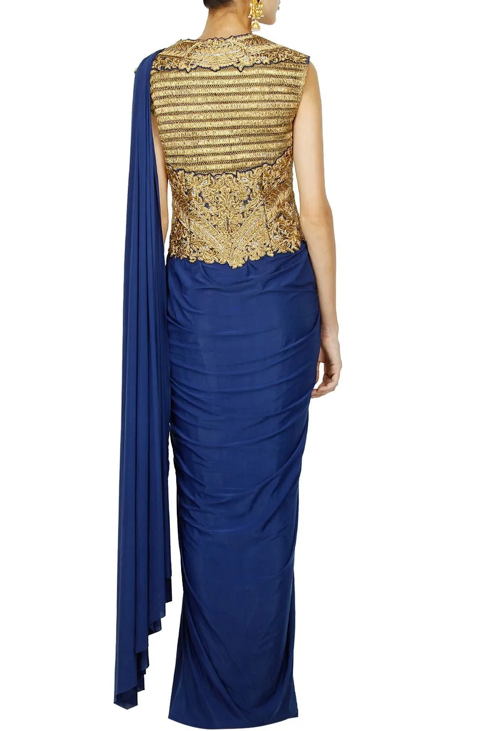 Purple Color Saree Gown