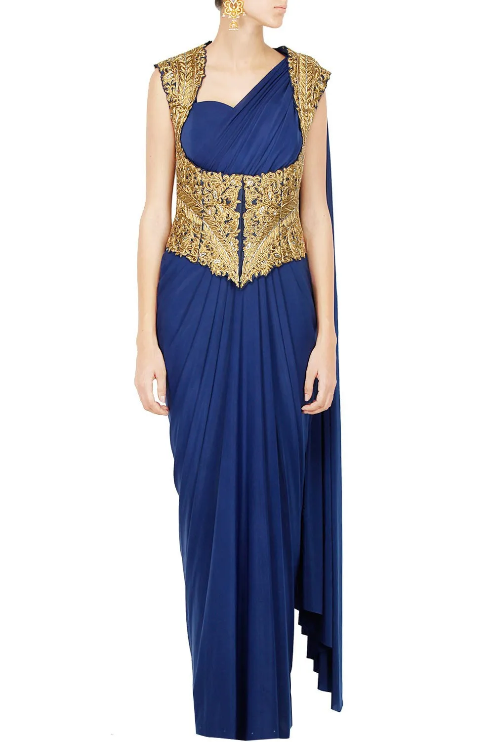Purple Color Saree Gown