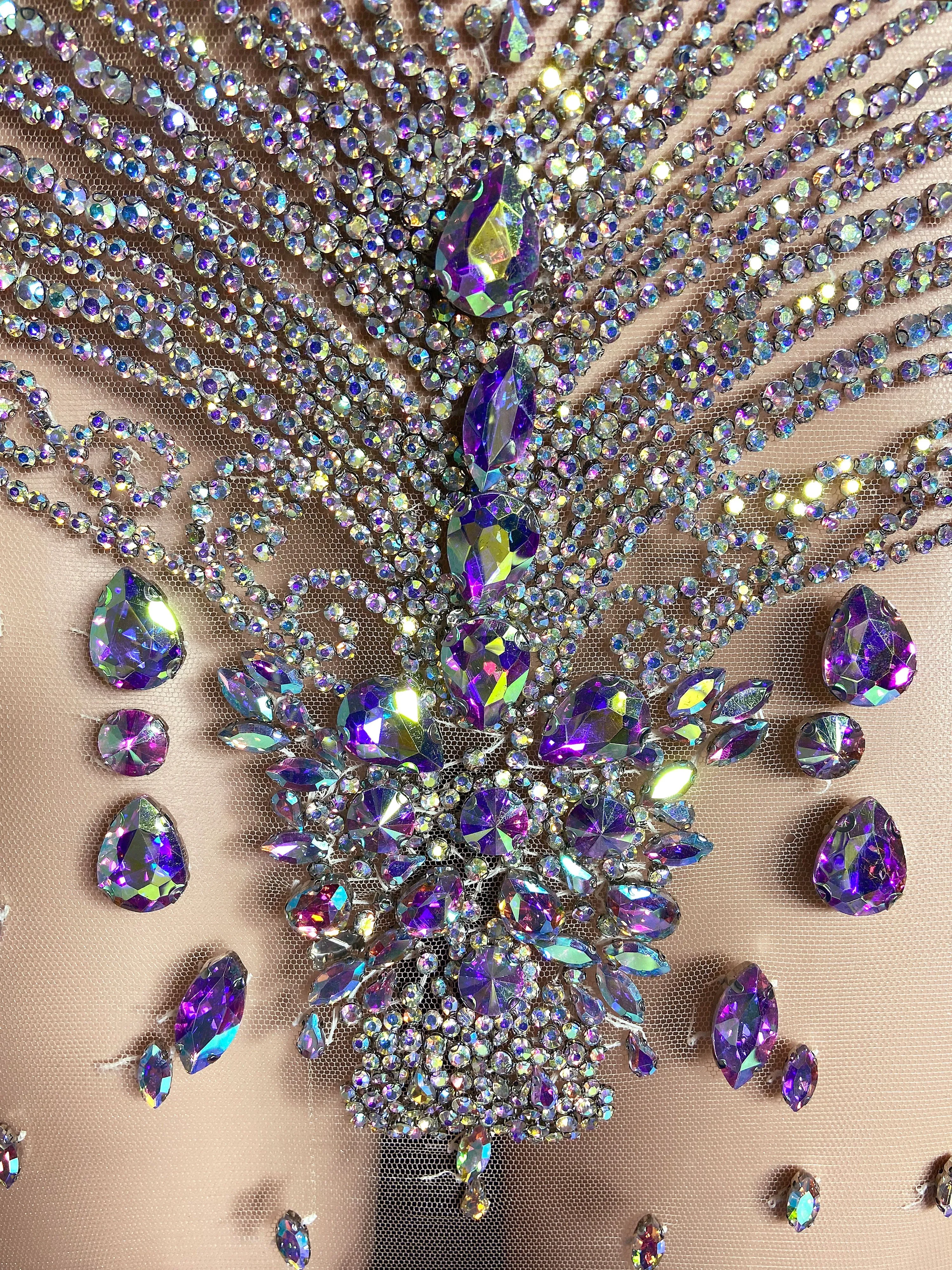 Purple Colorful Satin combines Gown