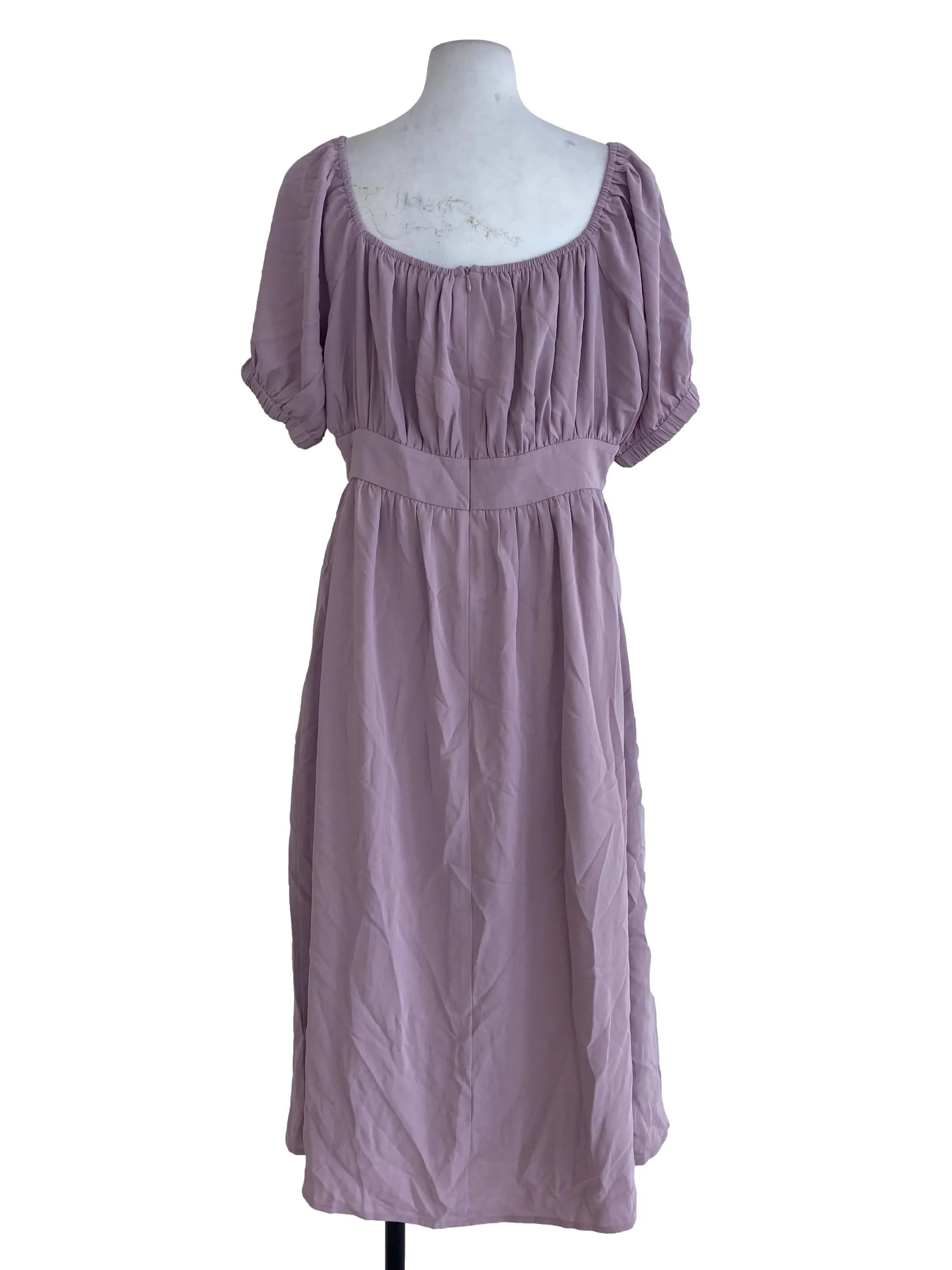 Purple Plain Empire Dress