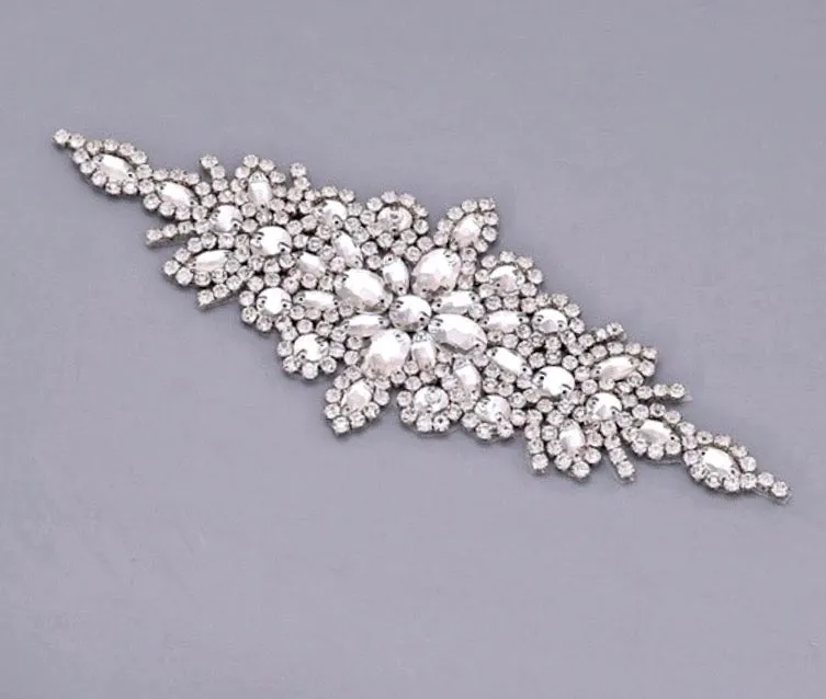 "Allier" - Silver Crystal Bridal Belt/Sash